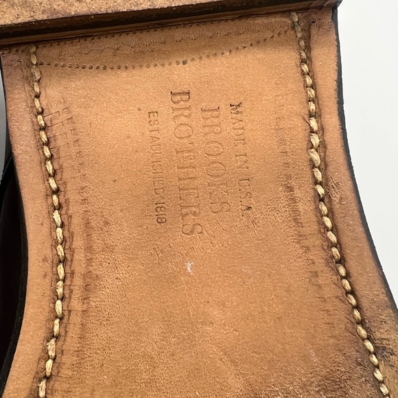 Brooks Brothers Mens 12 D Dark Brown Leather Oxford Cap Toe Dress Shoes 00063. - Picture 12 of 14